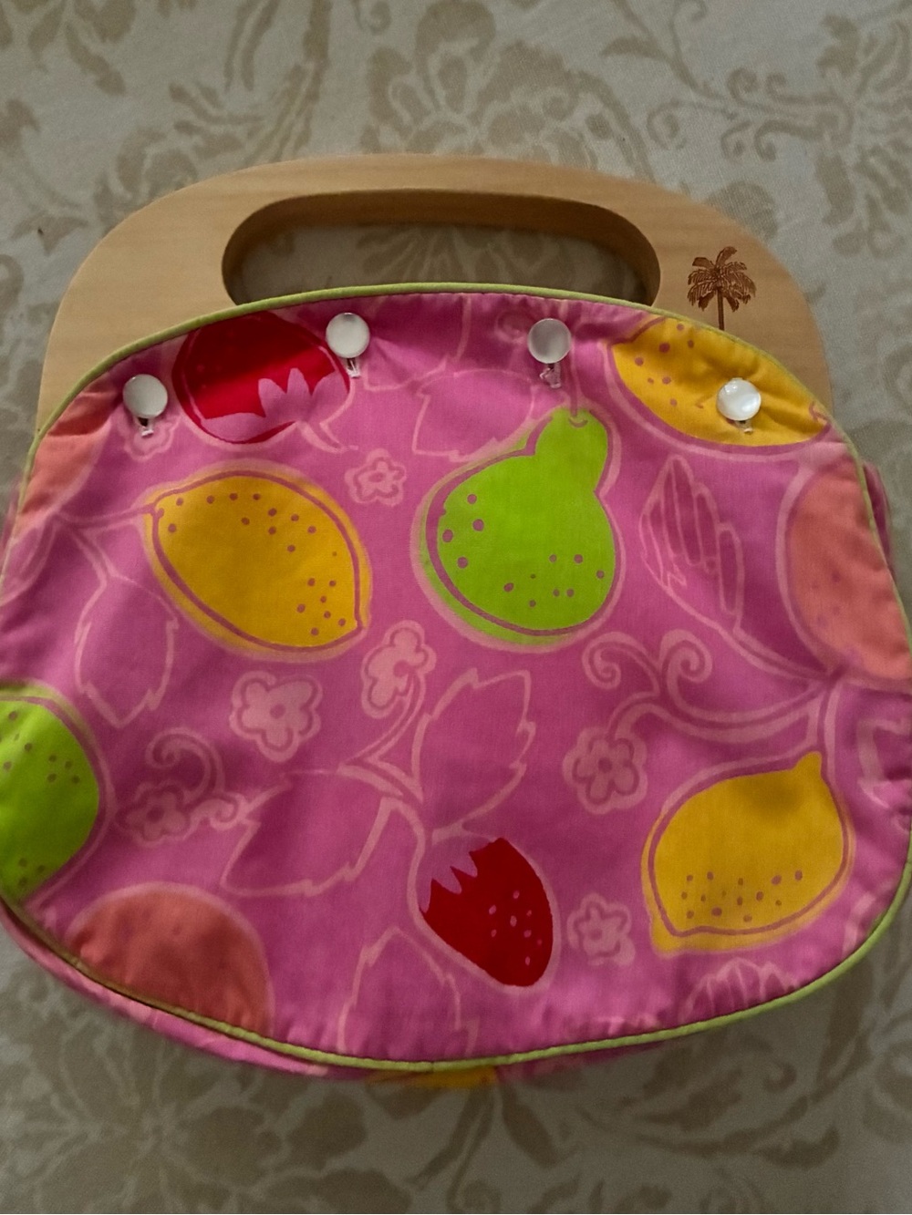Lilly Pulitzer Bermuda Bag Marzipan Pink & Patchwork Reversible Cover Vintage
